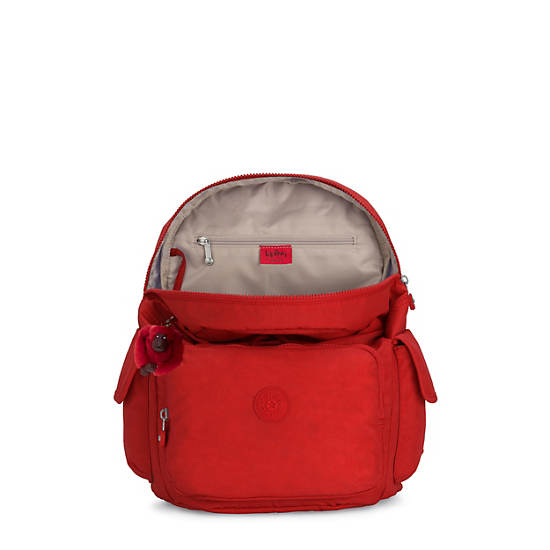 Kipling City Pack Backpacks Cherry Tonal Zipper | CA 1809OK